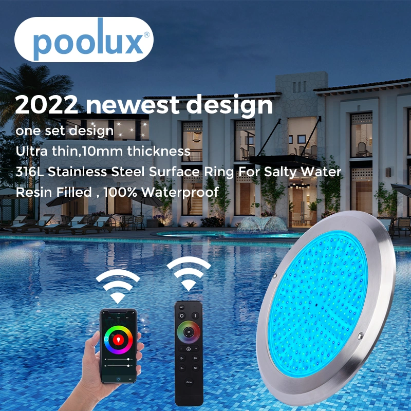 Poolux New One Set Design 18-Keys Remote Control 18W RGB Swimming Pool LED Underwater Light